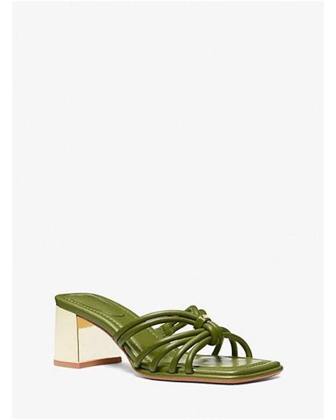 michael michael kors natural strappy leather mules heels|Astra Leather Mule .